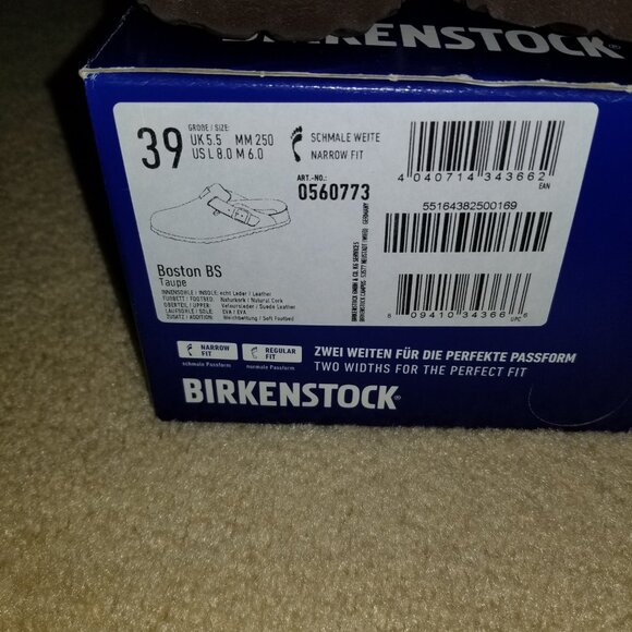 Birkenstock Boston Clog in Taupe Size 39 with Box - Picture 2 of 7